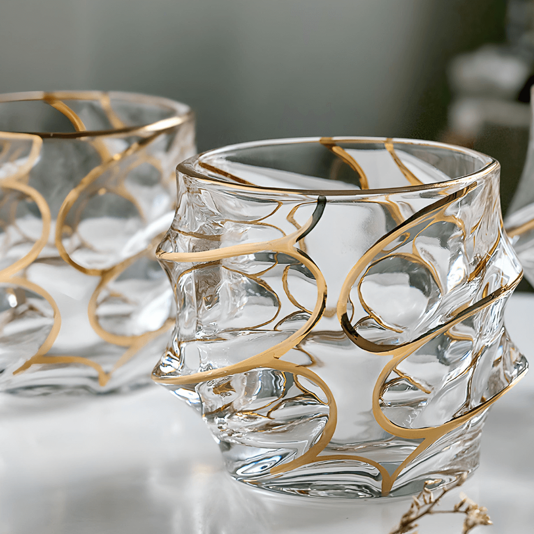 Verre à whisky en cristal japonais Arashi doré – image 9
