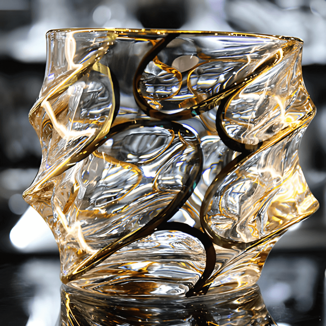 Verre à whisky en cristal japonais Arashi doré – image 2