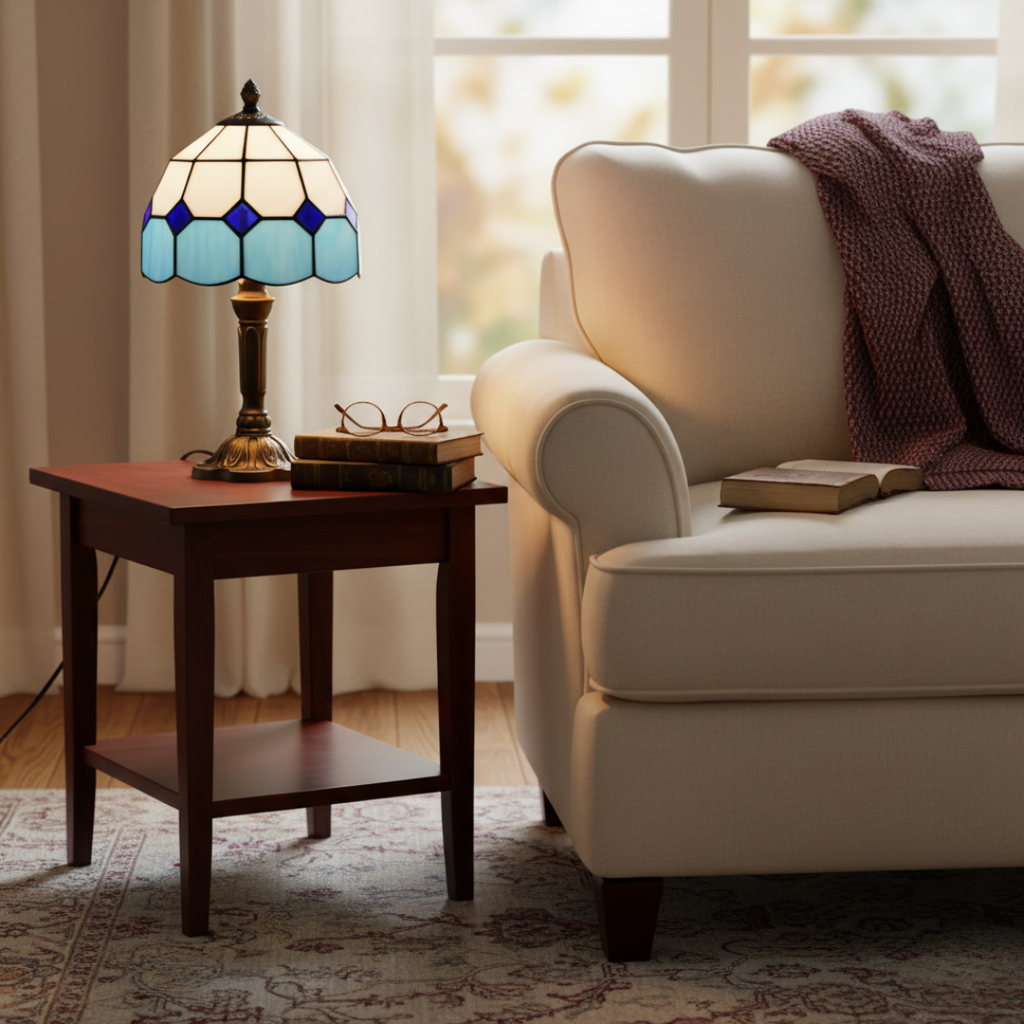 Lampe style Tiffany Pensées nuageuses – image 2