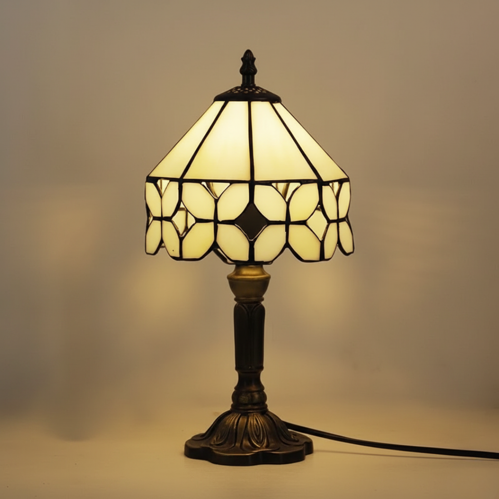 Lampe style Tiffany Treillis doré