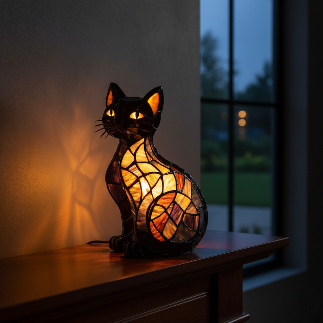 Chat rayonnant à minuit – image 2
