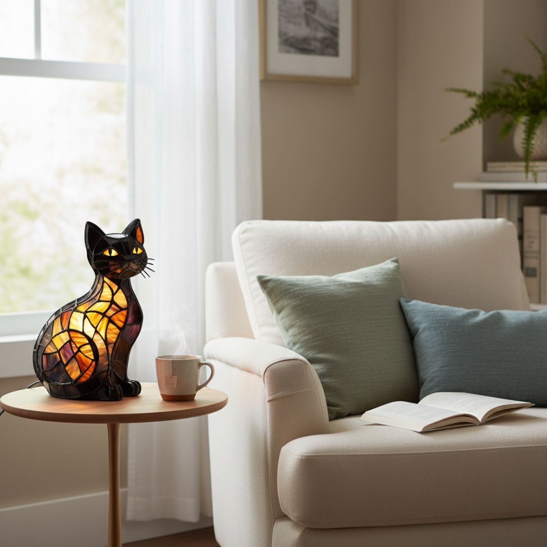 Chat rayonnant à minuit – image 6