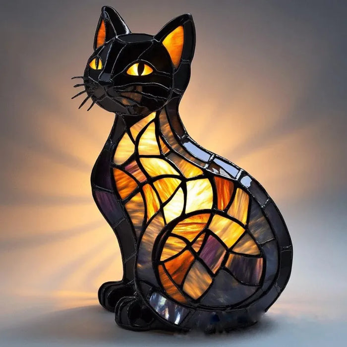 Chat rayonnant à minuit