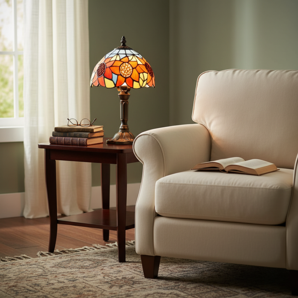 Lampe style Tiffany Tournesols – image 3