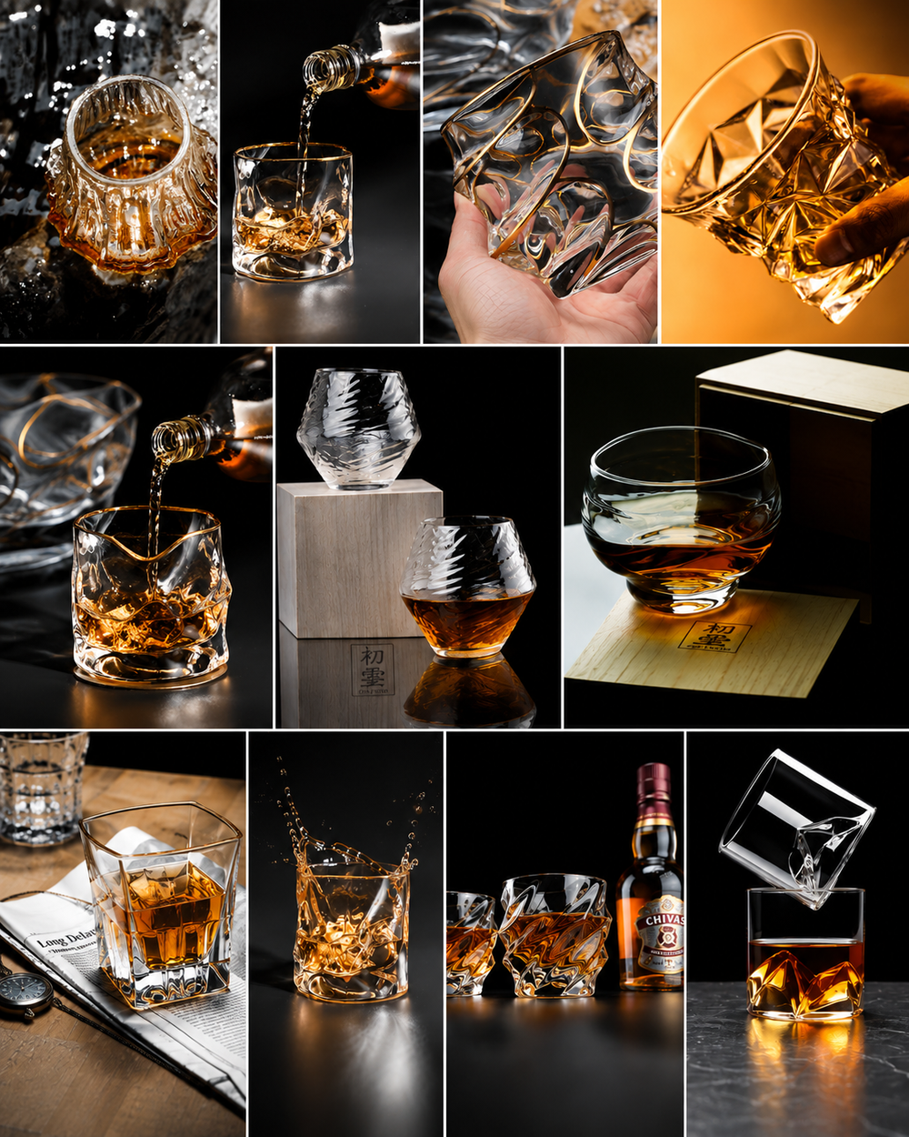 Verres à whisky en cristal japonais
