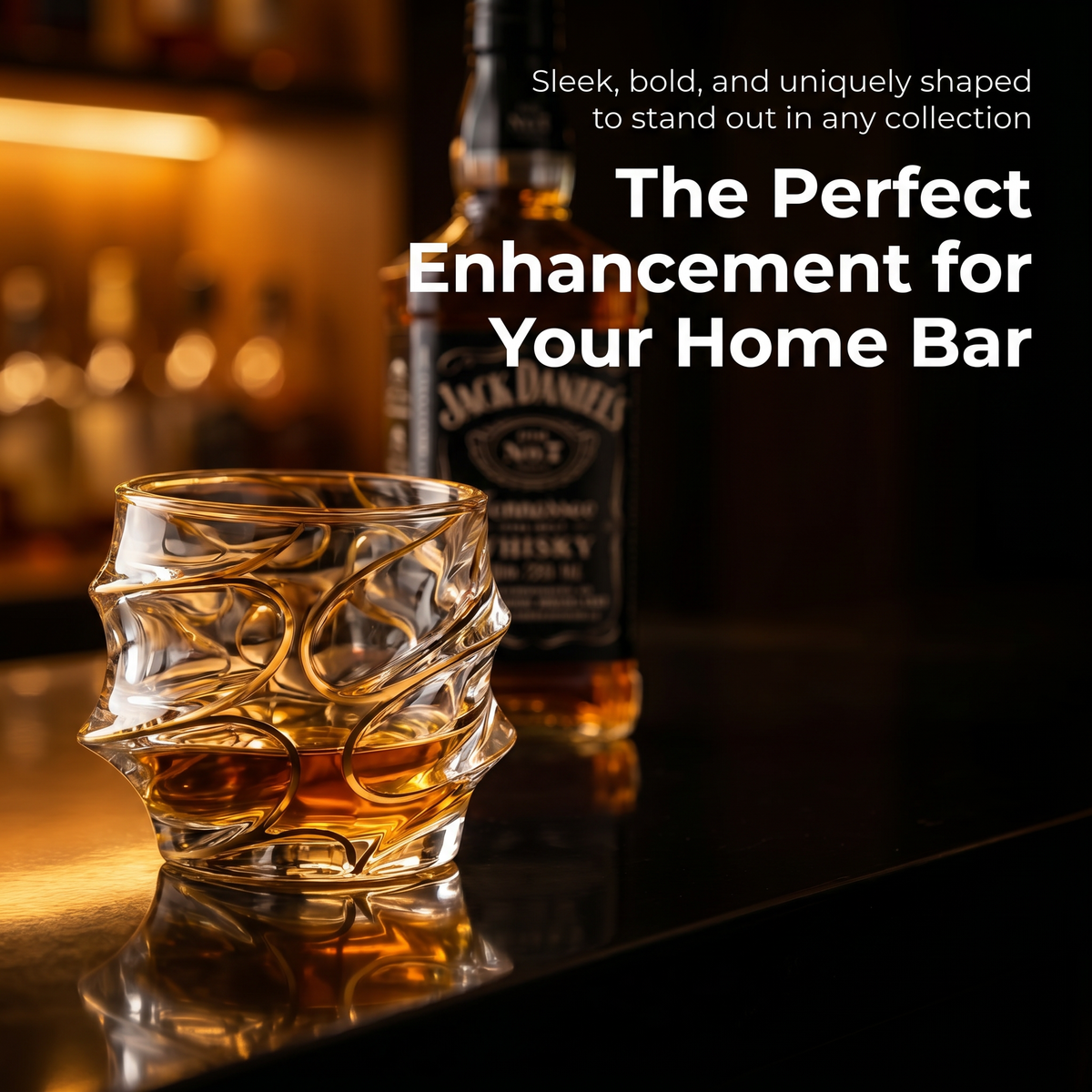Verre à whisky en cristal japonais Arashi doré – image 4