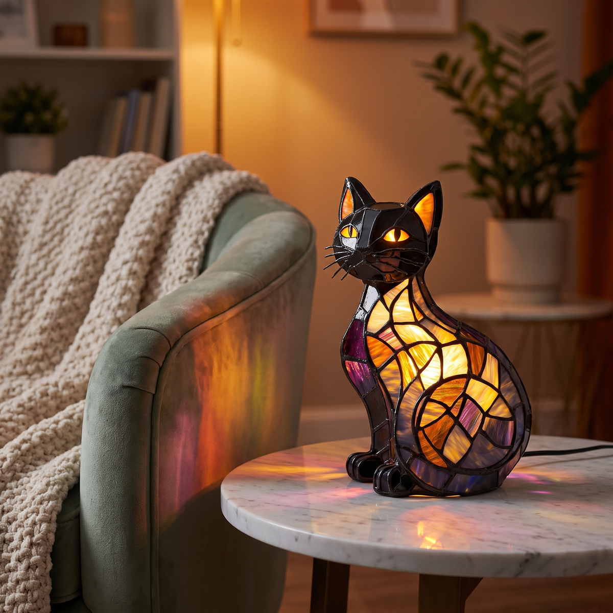 Chat rayonnant à minuit – image 4