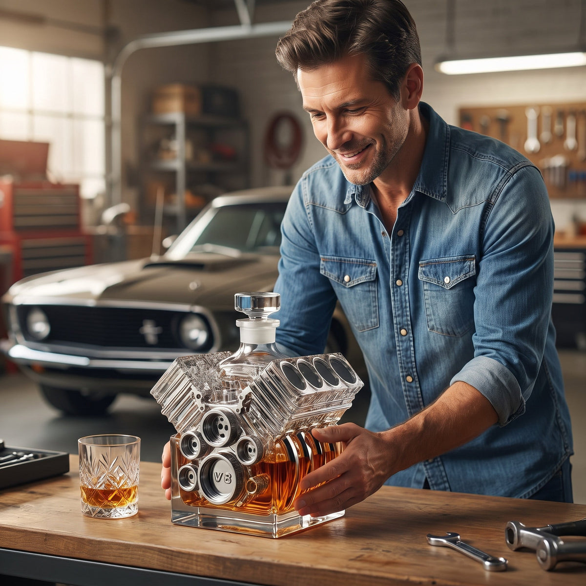 Carafe à whisky – Édition Moteur V8 – image 2